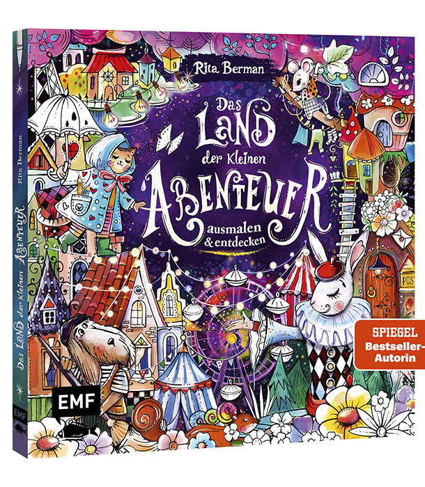 Раскраска Das Land der kleinen Abenteuer от Rita Berman (изд. EMF Verlag Германия)