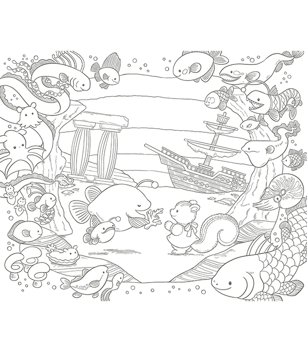 Раскраска シロクマくんの冒険クルーズ от Shiratori Yukie (изд. Impress Япония)