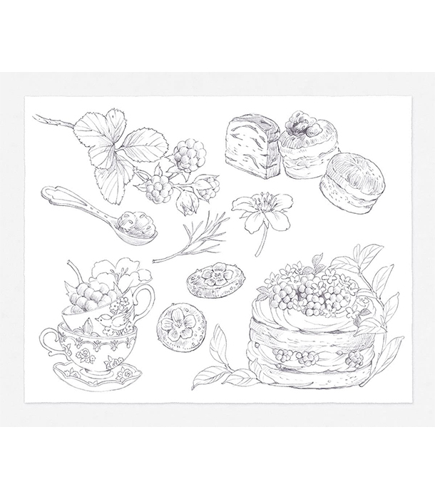 Раскраска Wild Nezumi Yururi's Travel Sketches от Makiko Inatome (изд. Impress Япония)