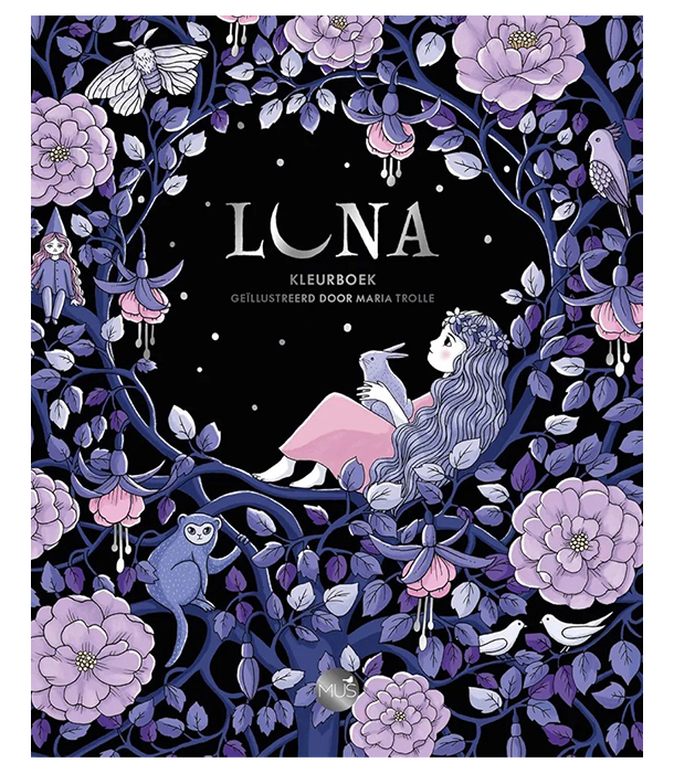 Раскраска Luna от Maria Trolle (изд. BBNC Uitgevers Нидерланды)