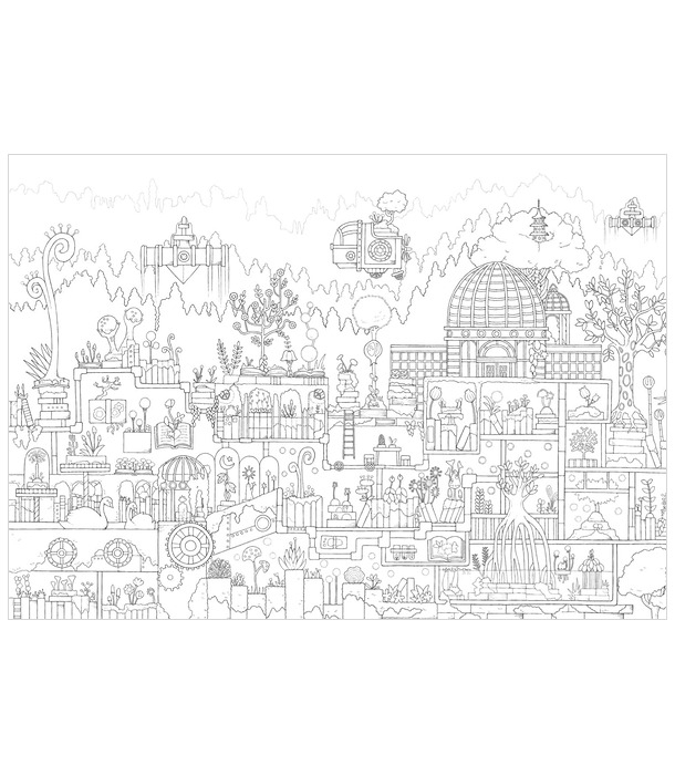 Раскраска Kuusoogai's Coloring Book that Travels through the Seasons от Noriko & Yuki Nishimura (изд. Kawade Shobo Япония)