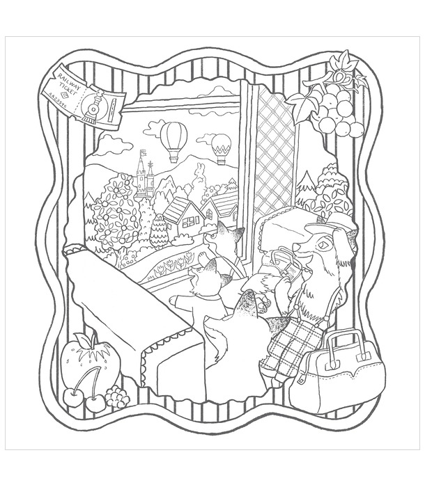 Раскраска Welcome to Bunnies' Wonderland от Yukako Ode (изд. U-CAN Япония)