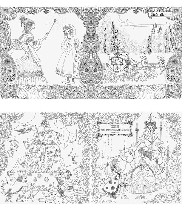 Раскраска Fairy Tale от Tomoko Tashiro (изд. Lark Crafts США)
