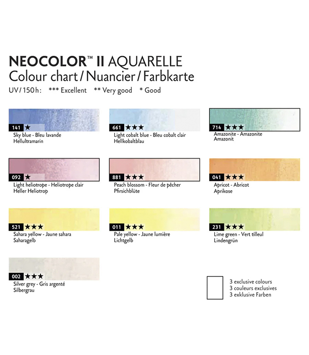 Акварельная пастель Caran d'Ache Neocolor II Pastel Colors, 50th Anniversary Special Edition (10 цветов)