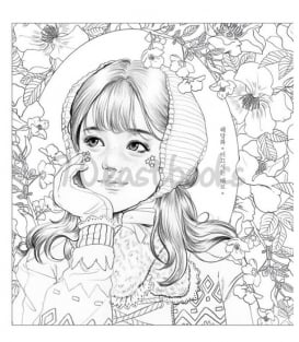 Раскраска Girls with Poem by m.o.m.o girl Vol. 1