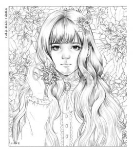 Раскраска Girls with Poem by m.o.m.o girl Vol. 1