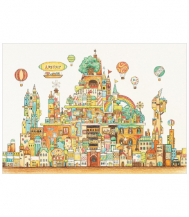 Раскраска Kuusoogai's Traveling Coloring Book от Noriko & Yuki Nishimura (изд. Kawade Shobo Япония)