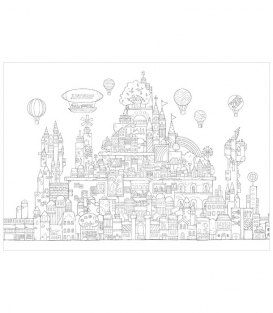 Раскраска Kuusoogai's Traveling Coloring Book от Noriko & Yuki Nishimura (изд. Kawade Shobo Япония)