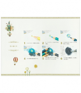 Раскраска-открытки Kuusoogai's Traveling Coloring Book Postcard Book от Noriko & Yuki Nishimura (изд. Kawade Shobo Япония)
