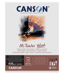 Альбом Canson Mi-Teintes Velvet Charcoal Black 12.6 × 16.1 (12 листов)